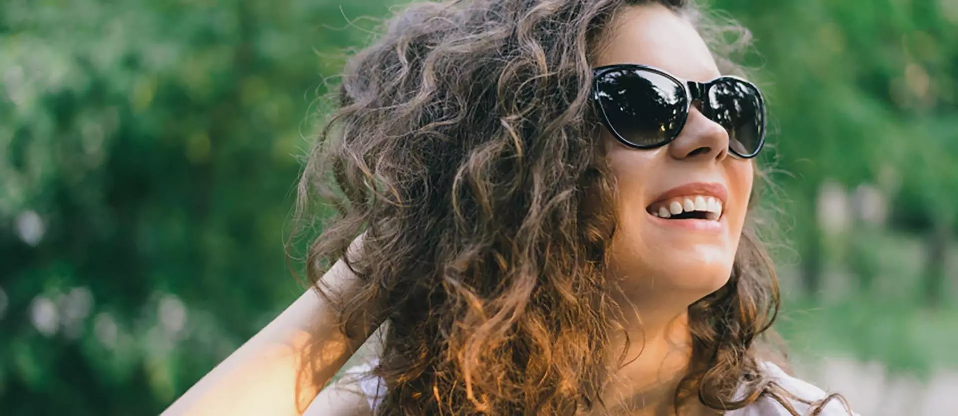 Woman with curly hair