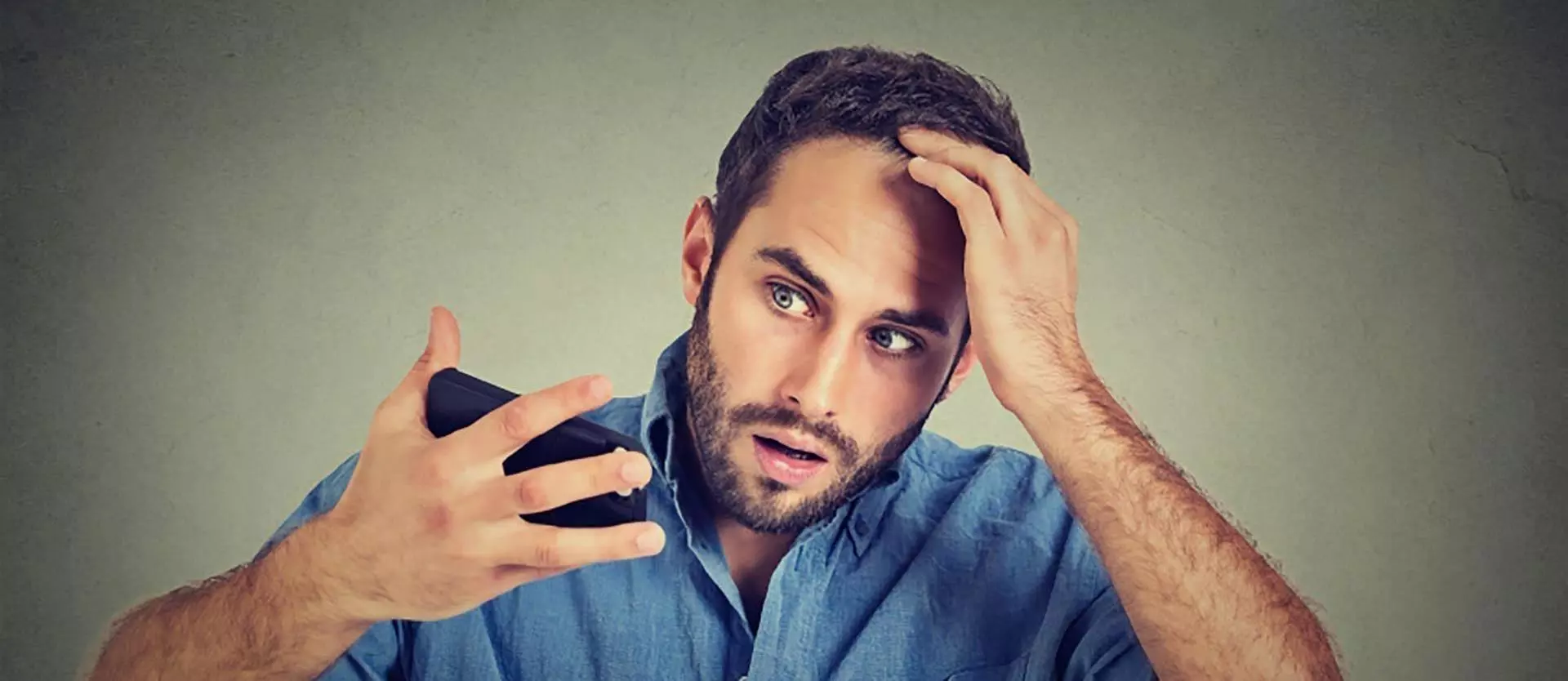 man suffering from male pattern baldness